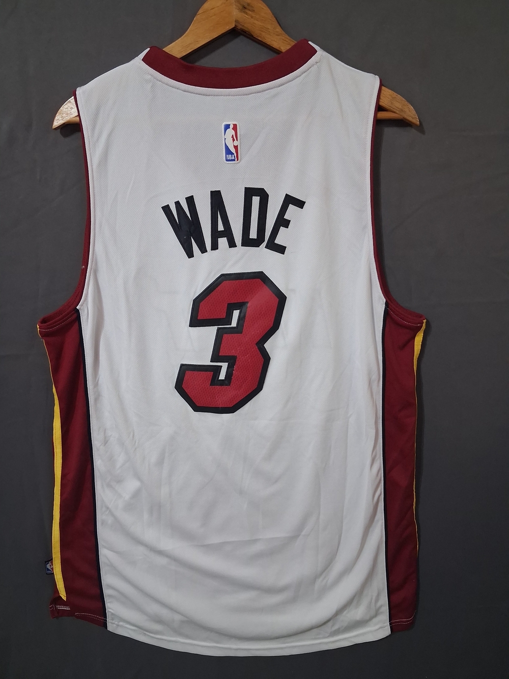 NBA Team Wade Miami HEAT White and Maroon Basketball Jersey - #3